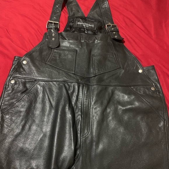 MENS POWER SOURCE LEATHER JUMPSUIT LIKE NEW ITS A FARMER - Picture 1 of 14